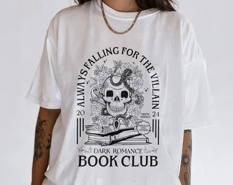 Altijd vallen voor de schurk Book Club shirt, donkere romantiek pittige boek shirt, moreel grijs Reader Society shirt, STFUATTDLAGG shirt