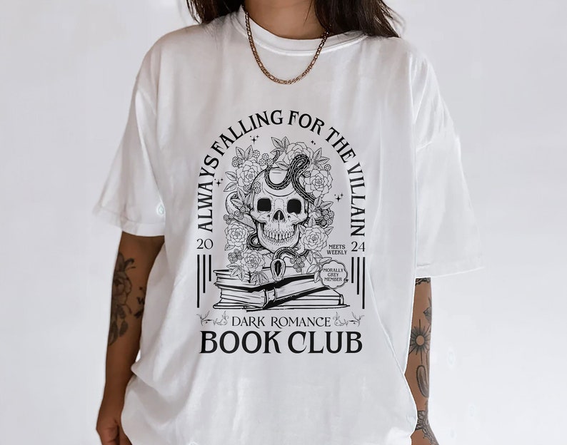On craque toujours pour la chemise club de lecture méchant, chemise livre sombre et épicée, chemise moralement grise Reader Society, chemise STFUATTDLAGG image 1