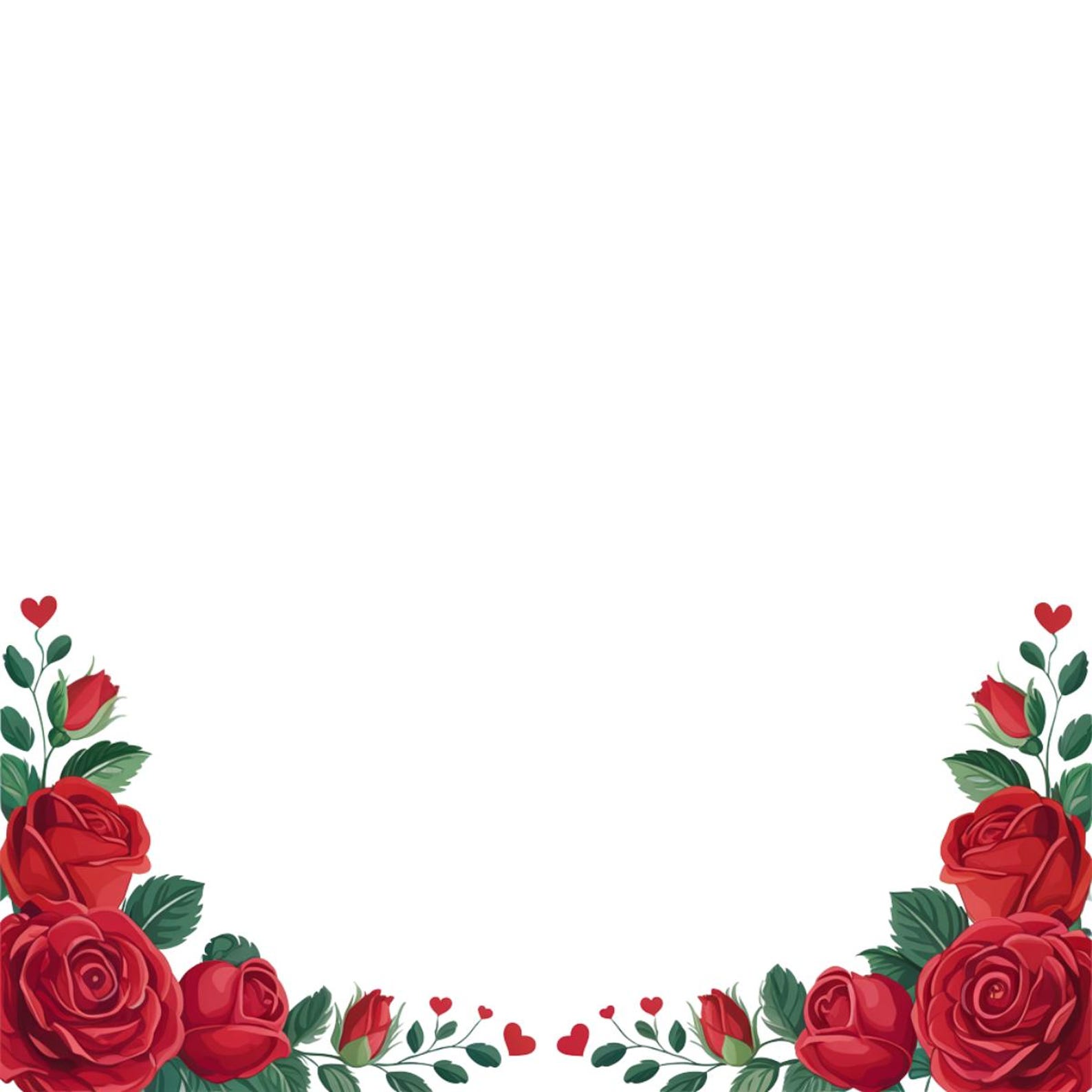 20 Red Roses Clip Arts, Borders, Transparent - Etsy