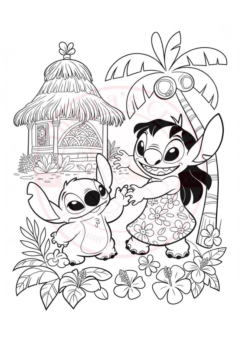 50 Printable Lilo and Stitch Coloring Pages - Etsy