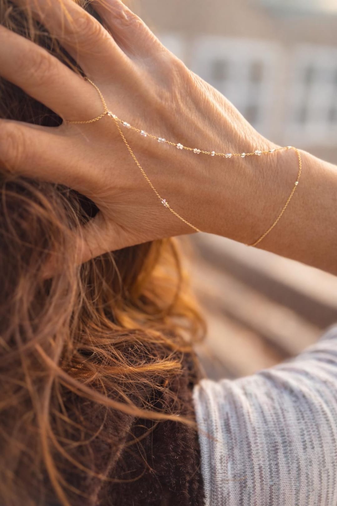 Gold Hand Chain Bracelet – Dainty Hand Jewelry - Etsy