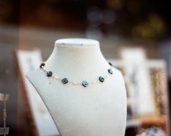 Set in oro con abalone - Collana, bracciale e orecchini