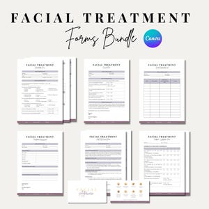 Editable Facial Treatment Forms Bundle: Esthetician Client Intake (Digital Download)
