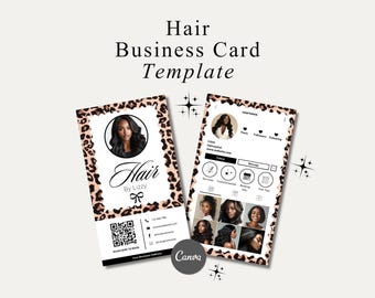 Hair Business Card Template Canva Hair Salon Instagram Business Card Hair Stylist Printable Business Card Template QR Code Business Card