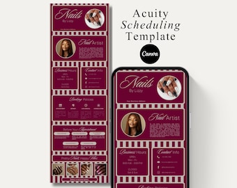 Acuity Scheduling Template for Nail Tech Acuity Scheduling Template Editable Nail Acuity Website Canva Acuity Booking Site DIY Nail Website