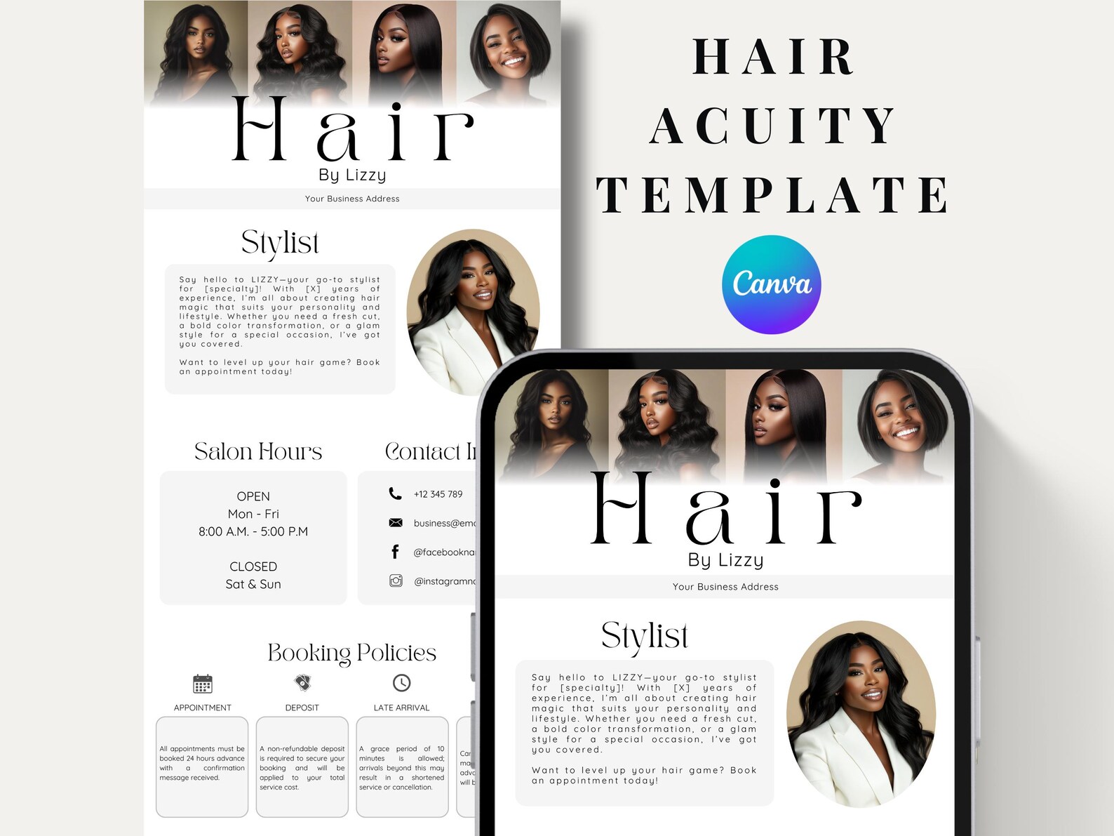 Editable Acuity Scheduling Template for Hairstylists & Salon Owners ...