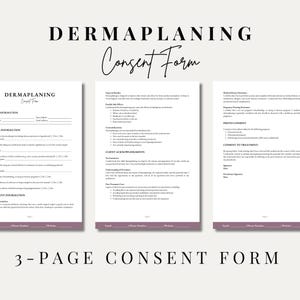 Editable Dermaplaning Consent Form Template: Skincare Client Intake ...