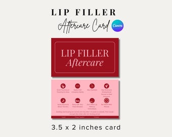 Editable Lip Filler Aftercare Card Template: Med Spa Client Guide (Instant Download)