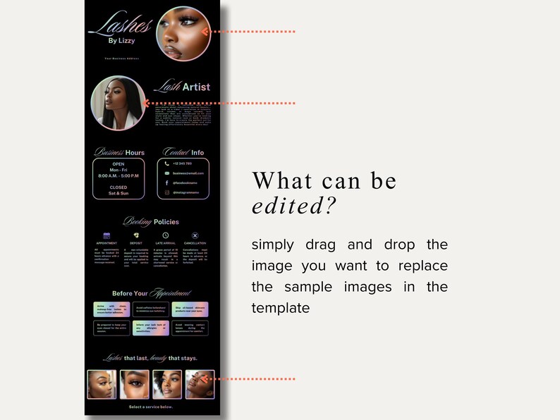 Lash Acuity Scheduling Template Editable Acuity Booking Site Lash Tech ...