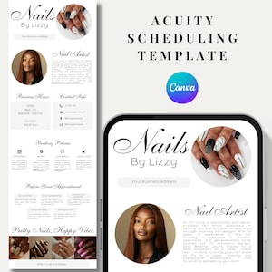 Minimalistisk Nail Tech Acuity Scheduling Mall - Enkel tidsbokning för nagelsalonger | Digital nedladdning för skönhetsexperter