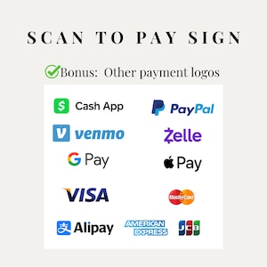 Editable Scan to Pay Sign: Venmo, Zelle QR Code (canva Template) - Etsy