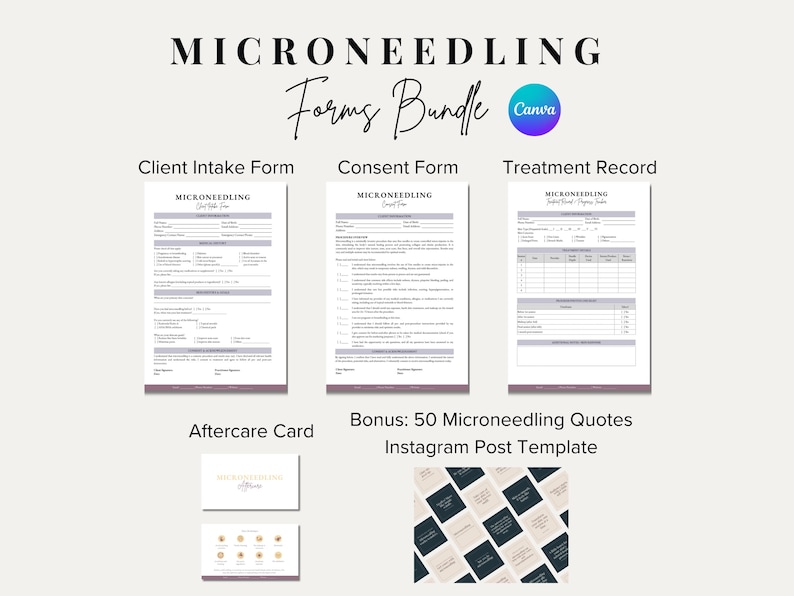 Editable Microneedling Forms Bundle: Esthetician Client Forms (PDF) - Etsy