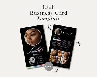 Lash Tech Instagram Business Card Template QR Code Business Card DIY Luxury QR Code Business Card Editable Beauty Salon Business Card Design