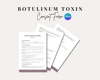 Editable Minimalist Botox Consent Form Template | Customizable Aesthetic Clinic PDF | Instant Digital Download for Spa & Beauty