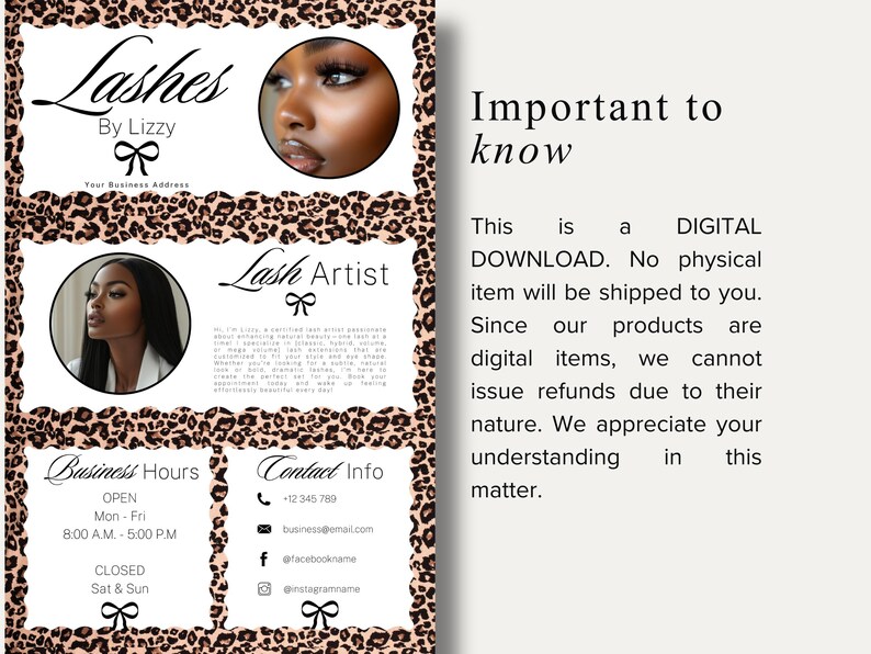 Lash Acuity Scheduling Template Lash Appointment Editable Lash Stylist ...