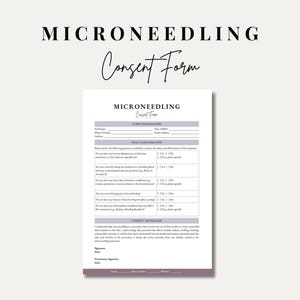 Microneedling Consent Form Template: Editable Skincare Client Form ...