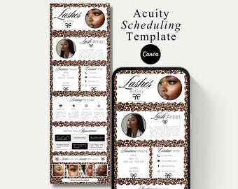 Lash Acuity Scheduling Template Lash Appointment Editable Lash Stylist Acuity Template Canva Lash Tech Template Acuity Lash Appointment Site