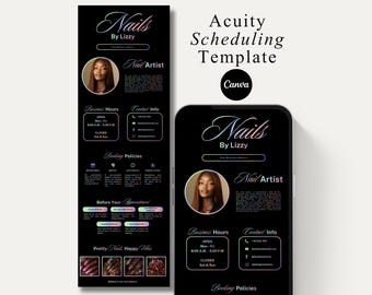 Nail Tech Acuity Scheduling Template Nail Salon Acuity Website Acuity Nail Tech Acuity Booking Site Template DIY Nail Scheduling Site Canva