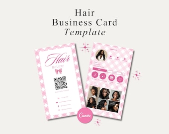 Hair Stylist Instagram Business Card Hair Salon Business Card Template Beauty Business Card Template DIY Canva Template Beauty Business Card