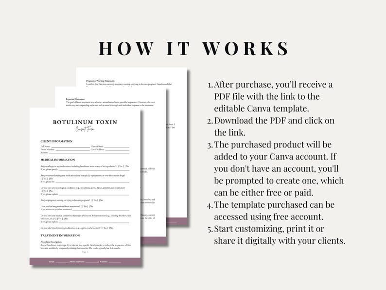 Editable Minimalist Botox Consent Form Template | Customizable ...
