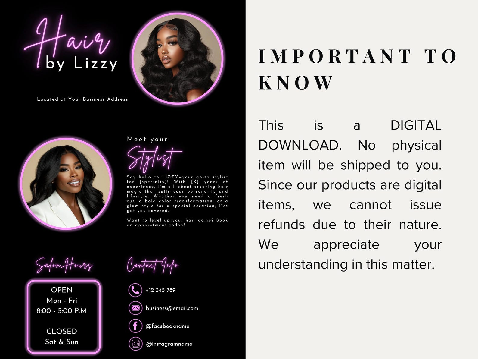 Acuity Scheduling Template for Hair Salon | Editable Online Booking ...