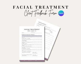 Formulaire de commentaires modifiable sur les soins du visage : consultation d'un client du spa (modèle canva)