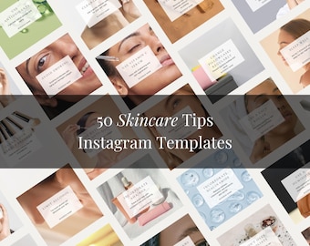 Skincare Instagram Templates: Editable Beauty Spa Posts (Canva)