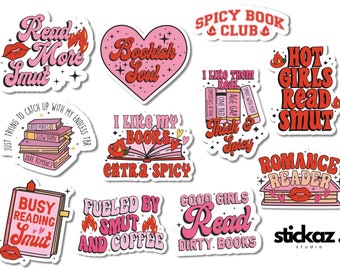 11 pcs Spicy Readers Book Lovers Bookish Vinyl Stickers Glossy or Matte