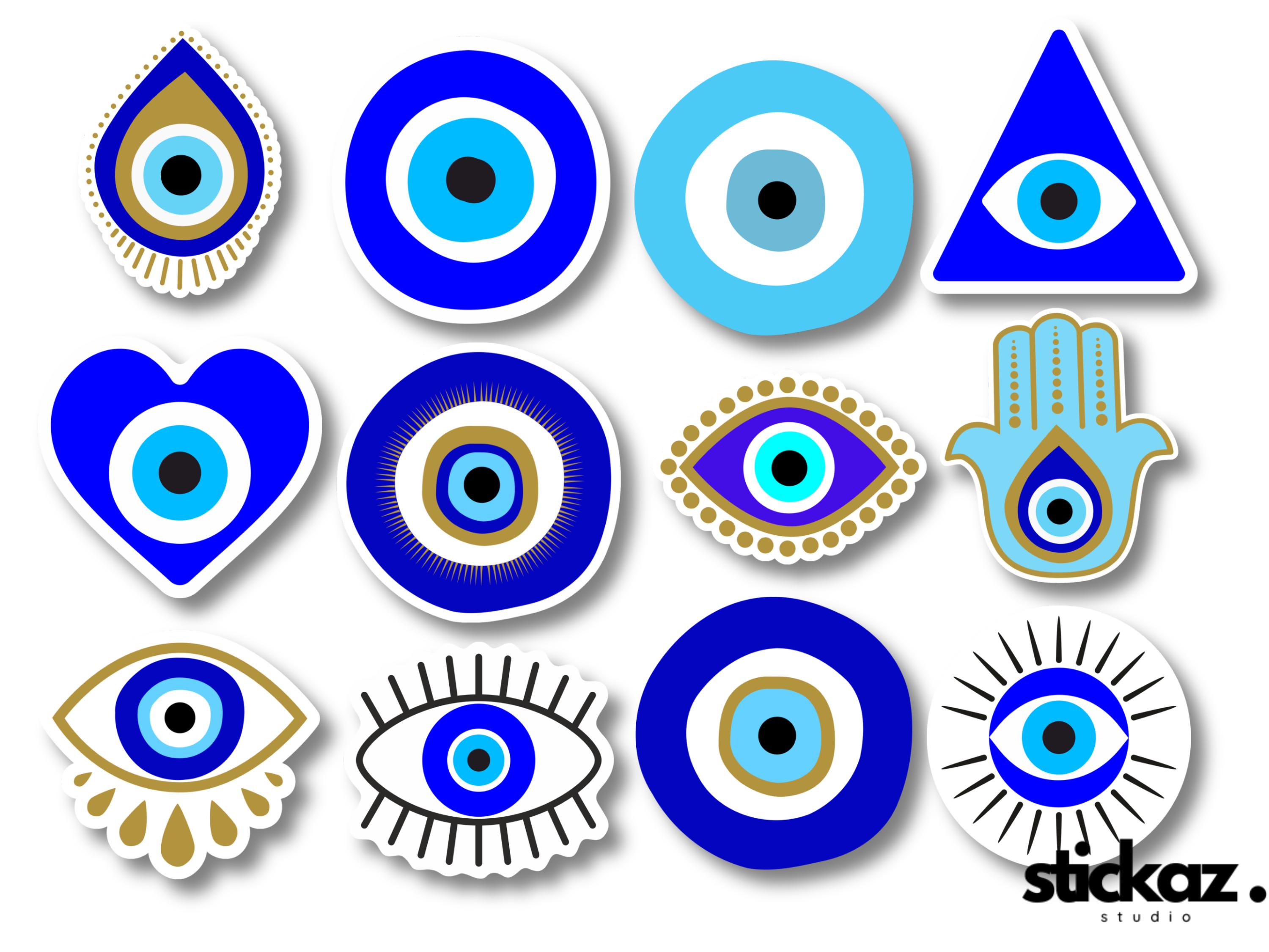 Evil Sticker 12 Pcs Evil Eye Vinyl Stickers Glossy or Matte - Etsy