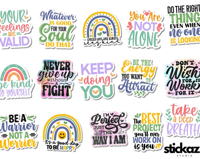 21 Pcs Motivational Quotes Inspirational Mental Health Vinyl Stickers ...