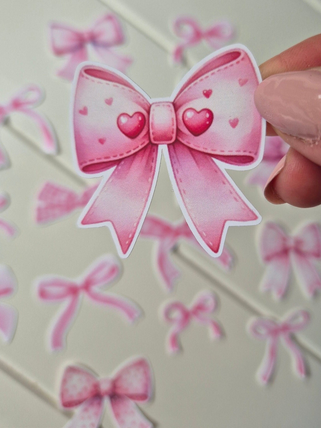 18 Pcs Pink Coquette Bows Vinyl Stickers - Matte Finish - Etsy