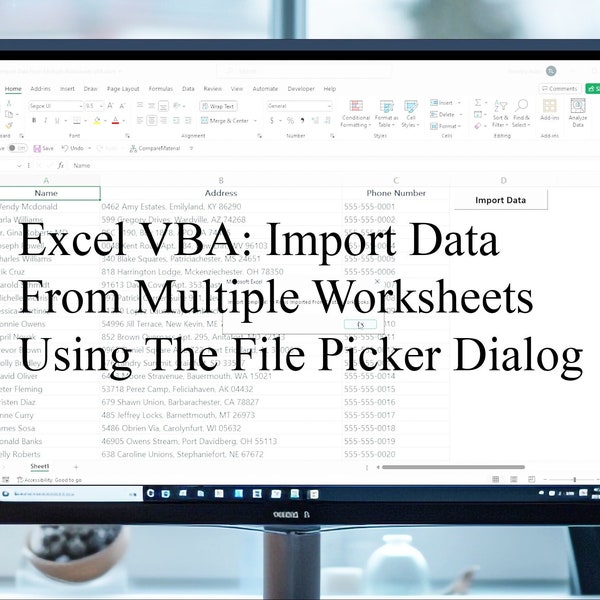 Excel VBA Import Data From Multiple Worksheets Using The File Picker Dialog Excel Macro