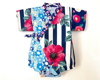 Dragon-pattern Baby Jinbei, Japanese Kimono Romper, Made in Japan