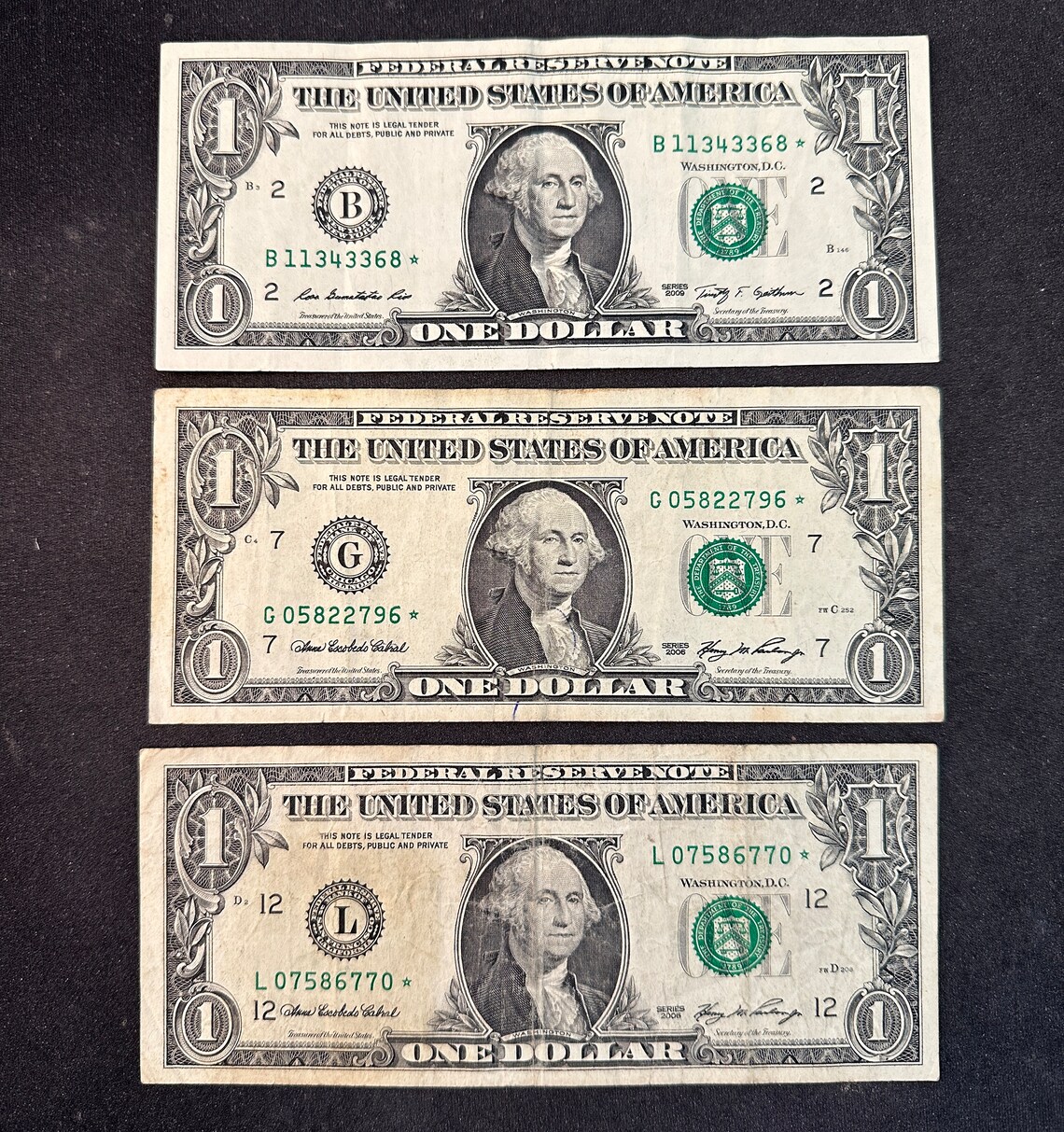 One Dollar Bill Star Notes Set of Three 2013 Rare Currency - Etsy