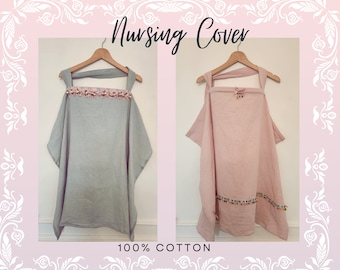 Boho Cotton Lightweight Adjustable Nursing Cover Full coverage New Mom Nursing Cover Discreet Breastfeeding Apron Baby shower gift