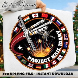 Project Hail Mary Movie Png Mission Patch | Ryland Grace Cosplay | Iron-On Patch