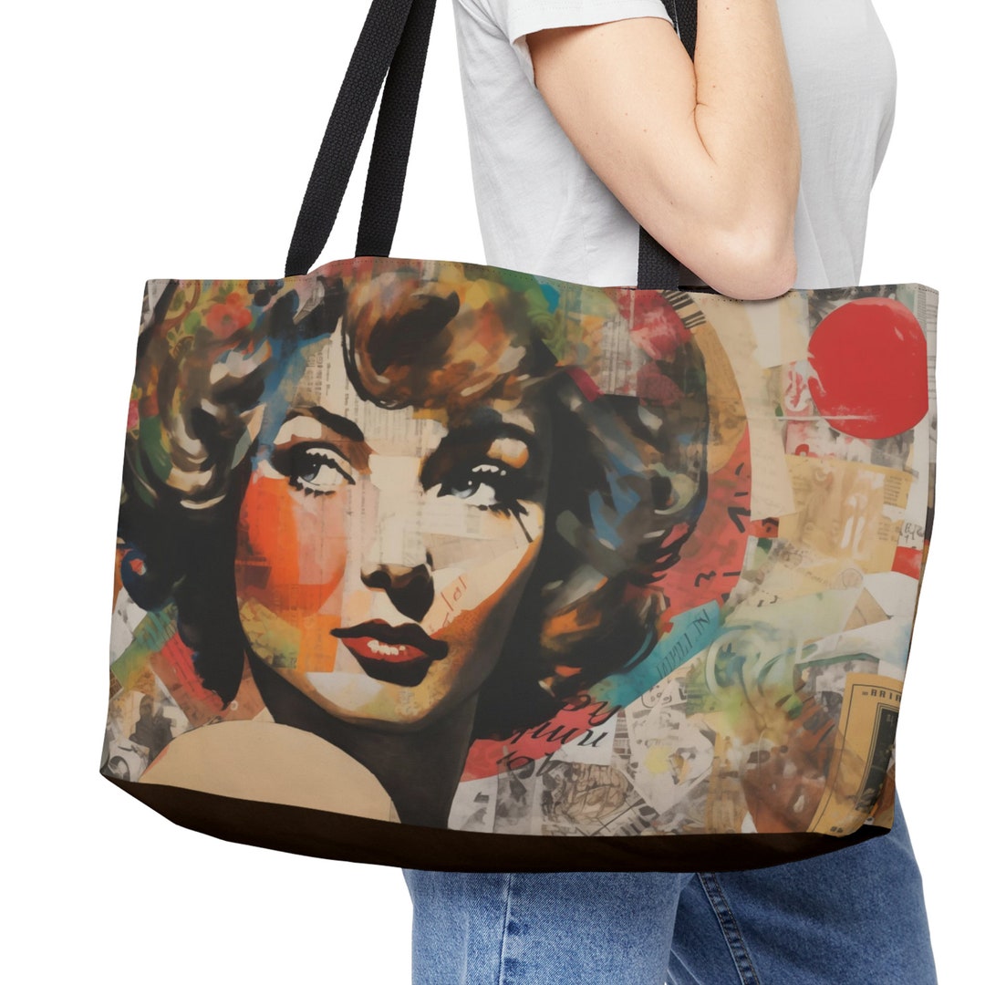 Women Tote Bag, Women Collage Vintage, Vintage Tote Bag, Art Tote, Art Bag, Shop Bag, for Mom