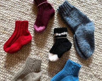 Wollsocken für Kinder und Babies / Socken / Baby / Handgemacht nachhaltig kindersocken wolle personalisierbar geschenk babyparty geburt warm