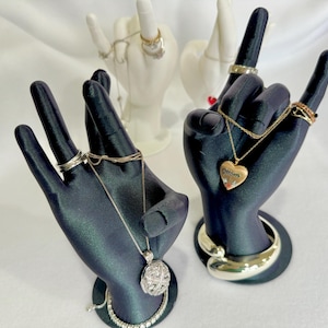 Life Size Hand Sculptures | Jewelry Holder Display, Key Catcher | Black, White, Other Colors | Choose Right and/or Left Hand | Jewel Display