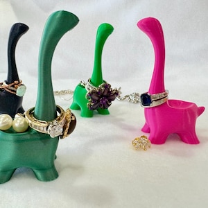 Dinosaur Ring Holder | Various Colors | 3D Tech | By Your Sink | Fun Item, Friend or Teacher Gift | Jewelry Holder | Whimsical Gift