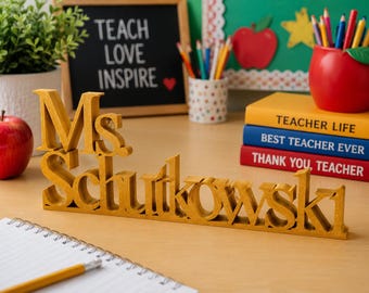 Personalized Teacher Desk Name Plate | Custom Classroom Desk Sign | Teacher Appreciation Gift | Back to School Decor | Made to Order
