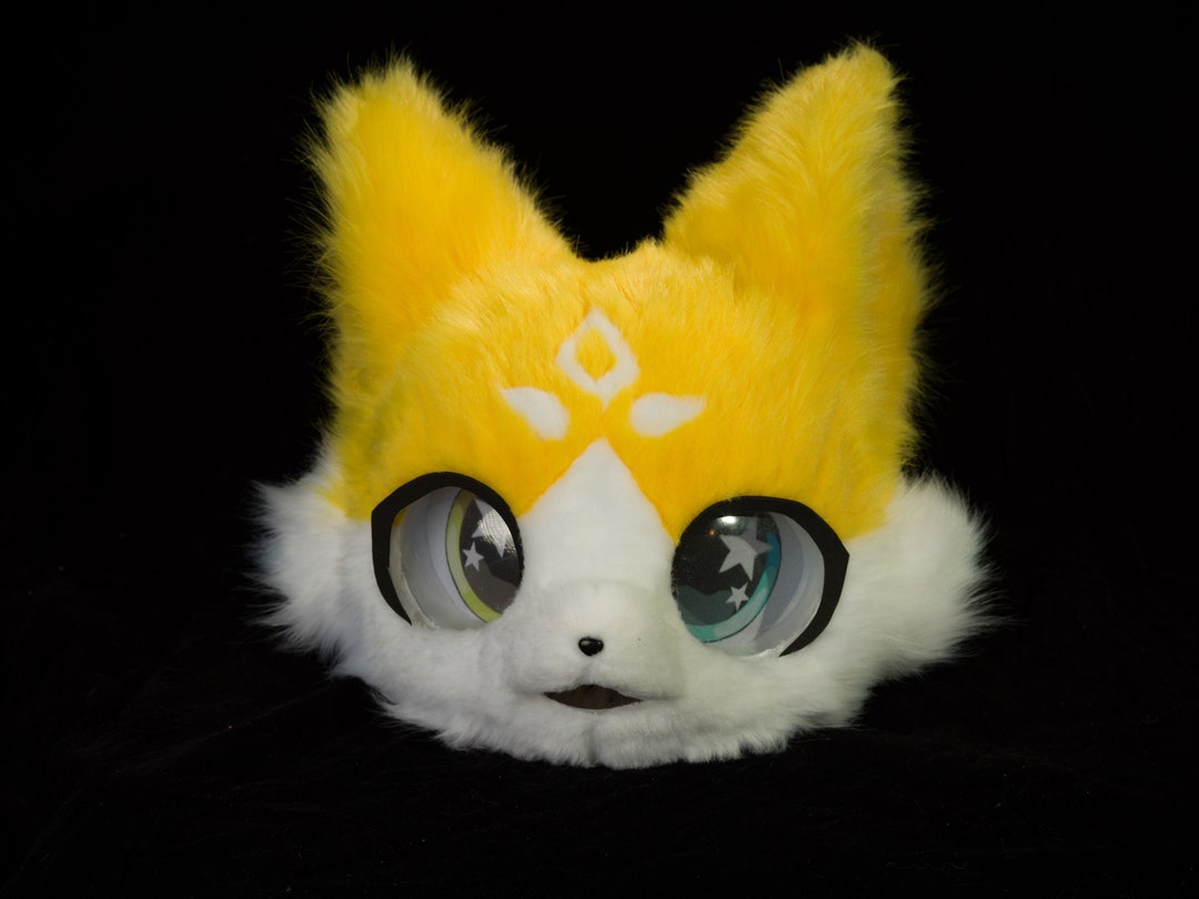 Premade Fursuit Head, Kemono, Low-price Fursuit Head, Yellow Fursuit
