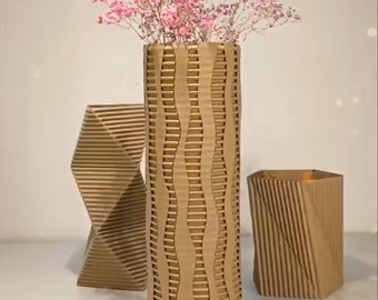 Décoration de vase d'art en coquillages en papier fait main