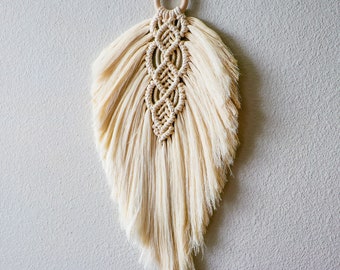 Macrame Feather Wall Hanging - Leaf Macrame Wall Hanging - Macrame Feathers - boho wall hanging