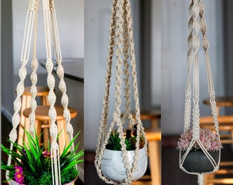 Macrame Plant Hanger - Modern Plant Hanger - Macrame Plant Holder - Add a Touch of Boho Elegance to Your Indoor Plants