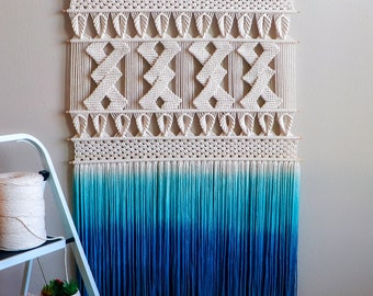 Zigzag Canopy Large Macrame Wall Hanging | Boho Wall Decor | Woven Wall Hanging | Handwoven Yarn Tapestry | Bohemian Home Decor Wall Art