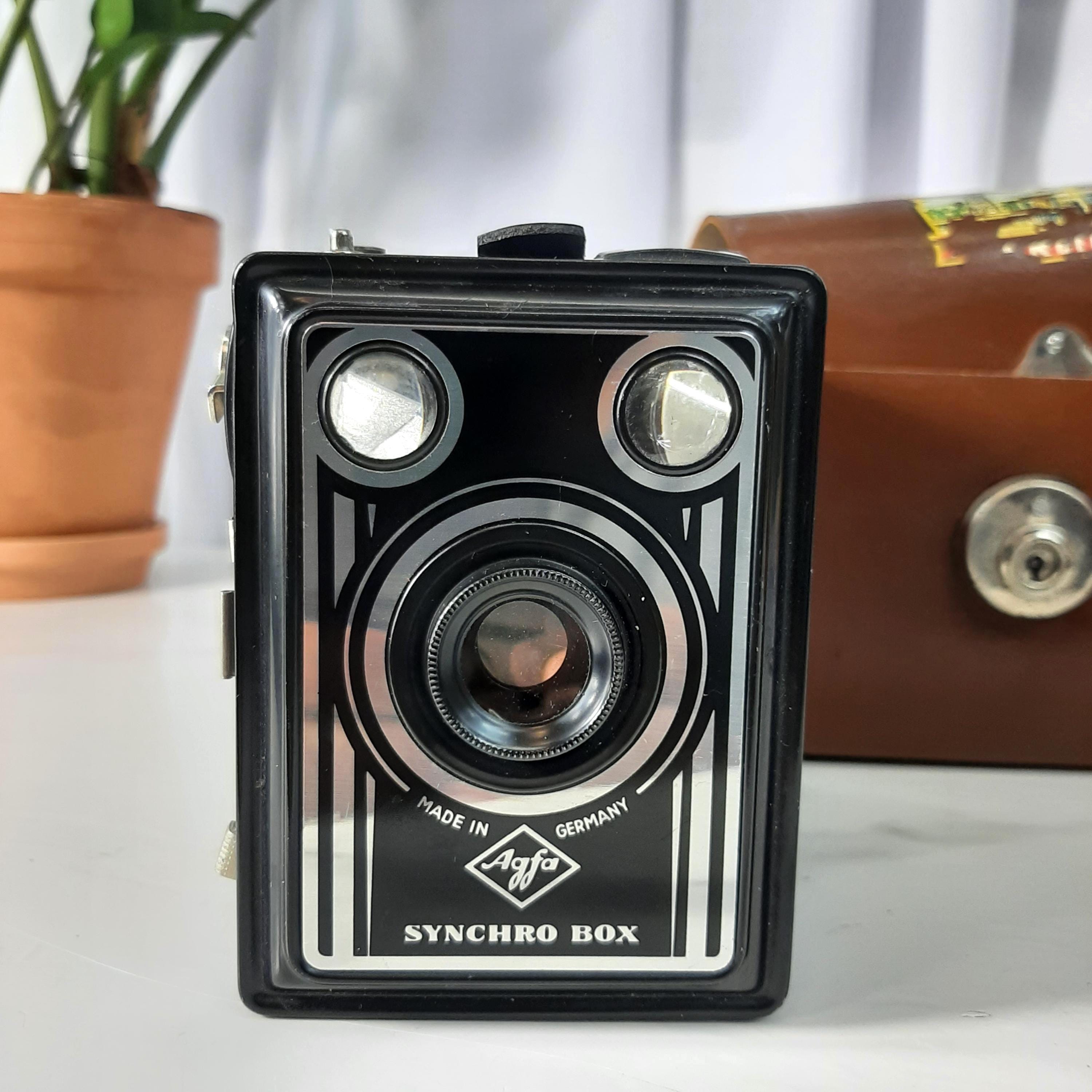 ヴィンテージ　カメラ型バニティ　コンパクトミラー　1920年代　Germany ヴィンテージ カメラ型バニティ コンパクトミラー 1920年代 Germany