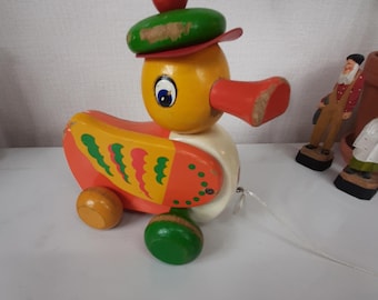 Vintage Walter Wooden Duck Toy