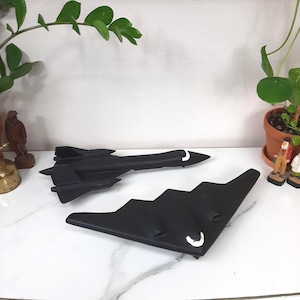 Arte popular de madera SR-71 Blackbird y B-2 Stealth