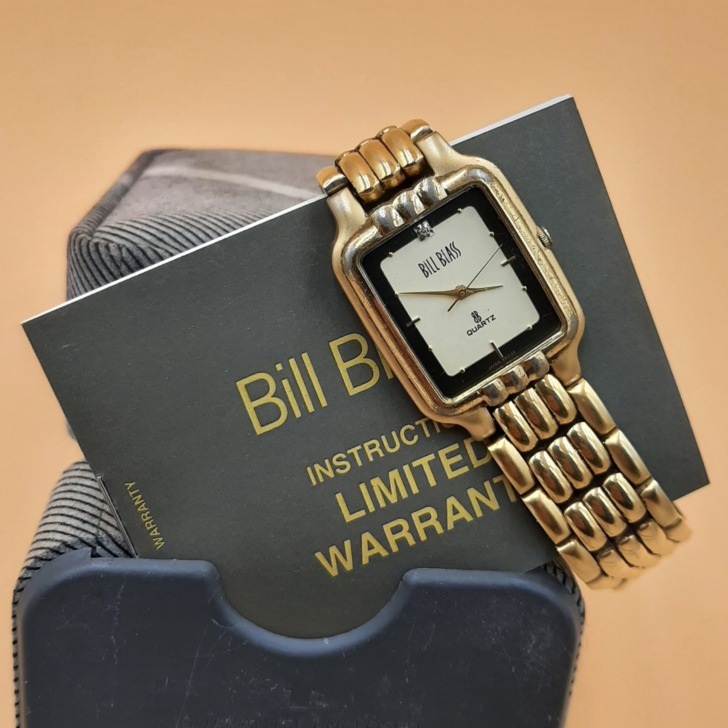 Bill Blass Women\'s Watch Black Dial Diamond Quartz Two Tone Stainless Steel 33mm Bill Blass Womens 293-3132 Gold-tone Quartz Watch With Black  main image 4